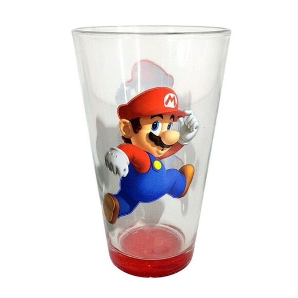Super Mario Brothers Nintendo 3D Island Heavy Bottom Drinking Glass - Picture 6 of 8